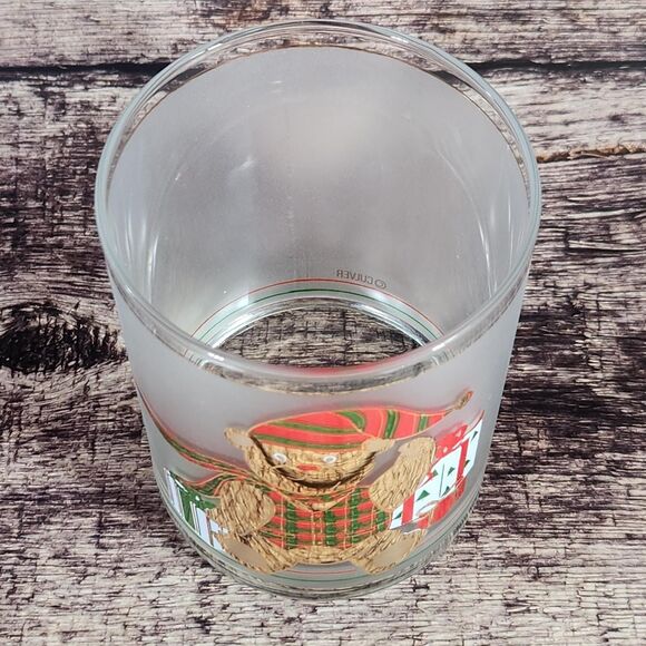 Culver Christmas Bear Whisky Glass Teddy 22K Gold Drinking Lowball Barware VTG - Picture 7 of 9